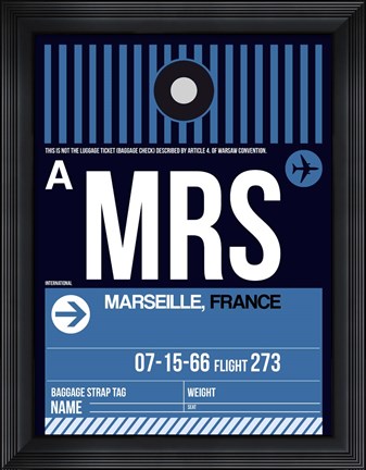 Framed MRS Marseille Luggage Tag II Print