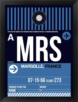 Framed MRS Marseille Luggage Tag II Print