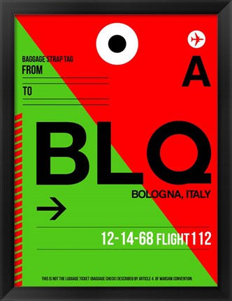 Framed BLQ Bologna Luggage Tag I Print