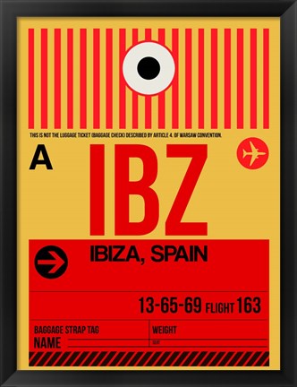 Framed IBZ Ibiza Luggage Tag I Print