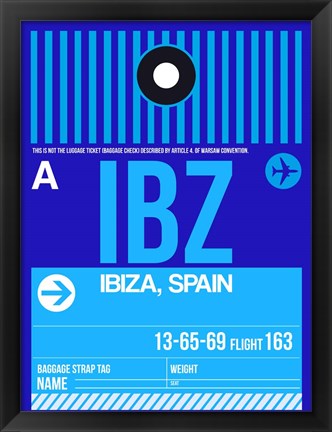 Framed IBZ Ibiza Luggage Tag II Print