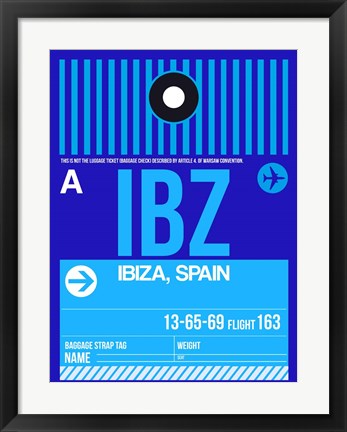 Framed IBZ Ibiza Luggage Tag II Print