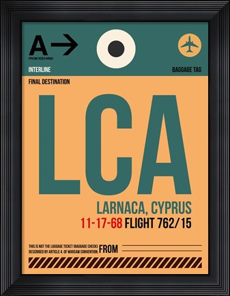 Framed LCA Cyprus Luggage Tag I Print
