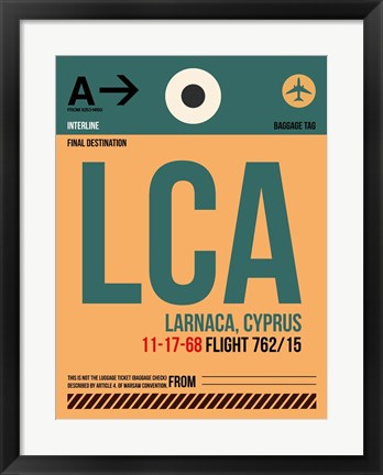 Framed LCA Cyprus Luggage Tag I Print