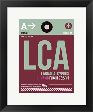 Framed LCA Cyprus Luggage Tag II Print