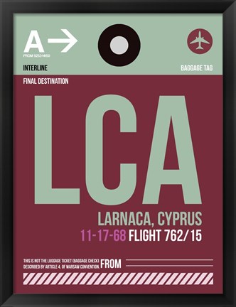 Framed LCA Cyprus Luggage Tag II Print