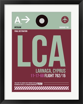 Framed LCA Cyprus Luggage Tag II Print