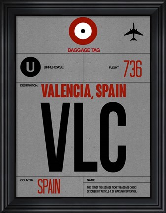 Framed VLC Valencia Luggage Tag I Print