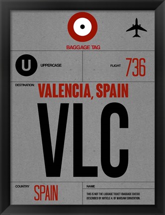 Framed VLC Valencia Luggage Tag I Print