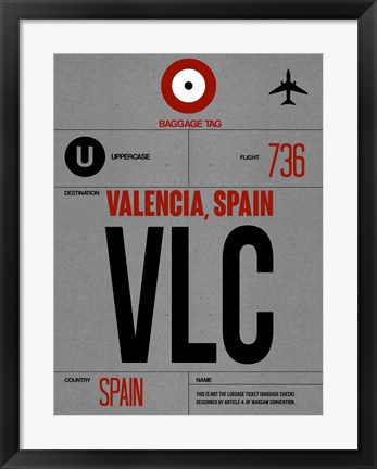 Framed VLC Valencia Luggage Tag I Print