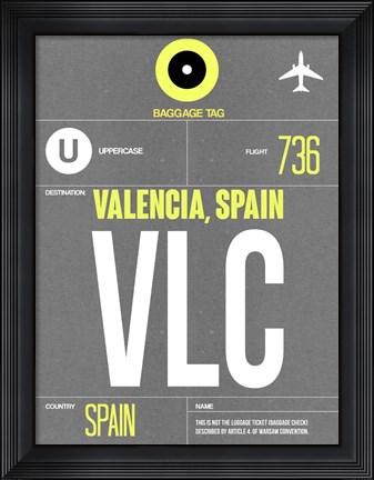 Framed VLC Valencia Luggage Tag II Print