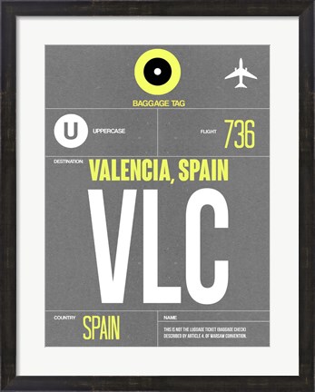 Framed VLC Valencia Luggage Tag II Print