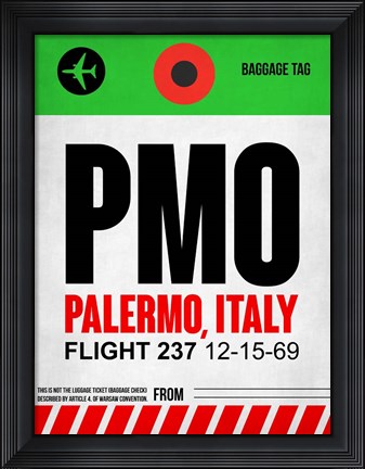 Framed PMO Palermo Luggage Tag I Print