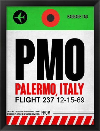 Framed PMO Palermo Luggage Tag I Print