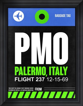 Framed PMO Palermo Luggage Tag II Print