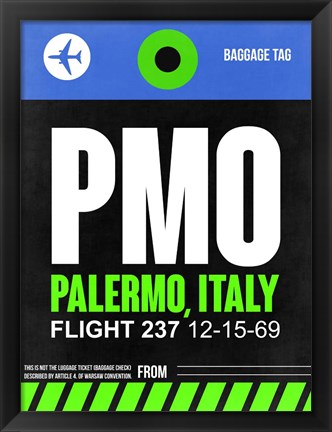 Framed PMO Palermo Luggage Tag II Print