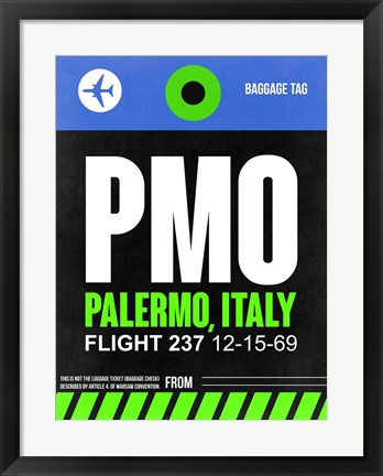 Framed PMO Palermo Luggage Tag II Print