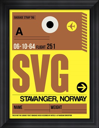 Framed SVG Stavanger Luggage Tag I Print