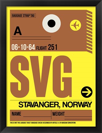 Framed SVG Stavanger Luggage Tag I Print