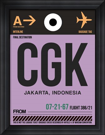 Framed CGK Jakarta Luggage Tag I Print