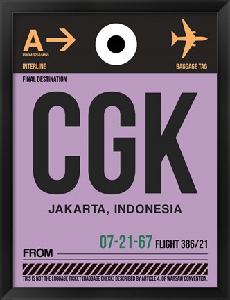 Framed CGK Jakarta Luggage Tag I Print