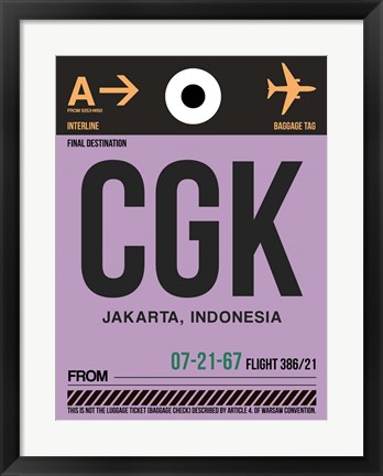 Framed CGK Jakarta Luggage Tag I Print