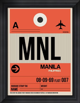 Framed MNL Manila Luggage Tag I Print