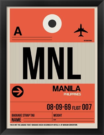 Framed MNL Manila Luggage Tag I Print