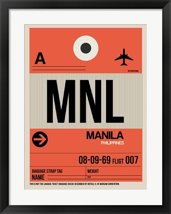 Framed MNL Manila Luggage Tag I Print