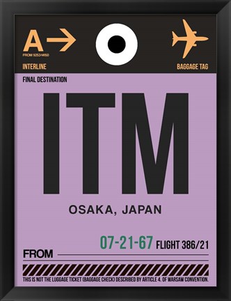 Framed ITM Osaka Luggage Tag I Print