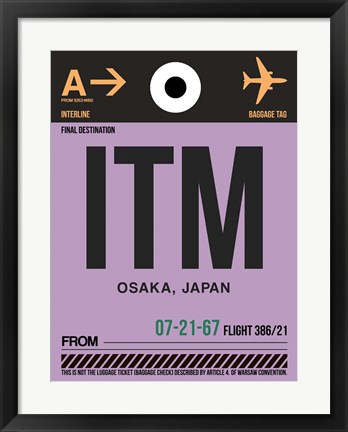 Framed ITM Osaka Luggage Tag I Print