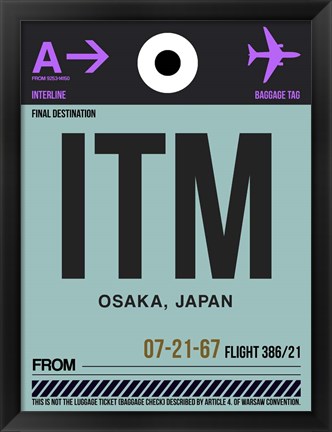 Framed ITM Osaka Luggage Tag II Print