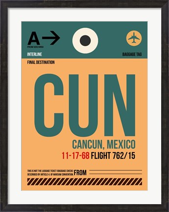 Framed CUN Cuncun Luggage Tag I Print