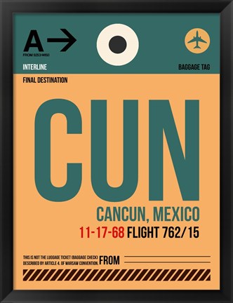 Framed CUN Cuncun Luggage Tag I Print