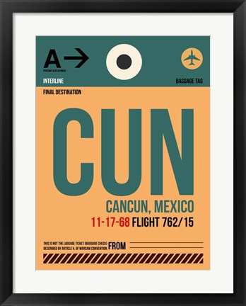 Framed CUN Cuncun Luggage Tag I Print