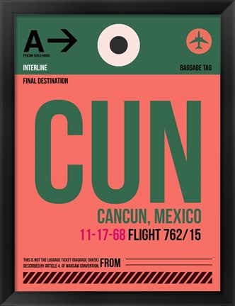 Framed CUN Cuncun Luggage Tag II Print