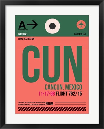 Framed CUN Cuncun Luggage Tag II Print