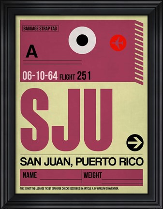 Framed SJU San Juan Luggage Tag II Print