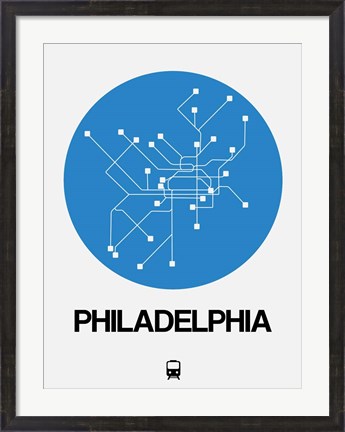 Framed Philadelphia Blue Subway Map Print