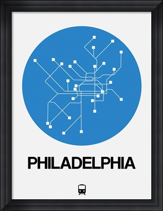 Framed Philadelphia Blue Subway Map Print