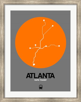 Framed Atlanta Orange Subway Map Print