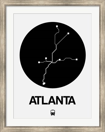 Framed Atlanta Black Subway Map Print