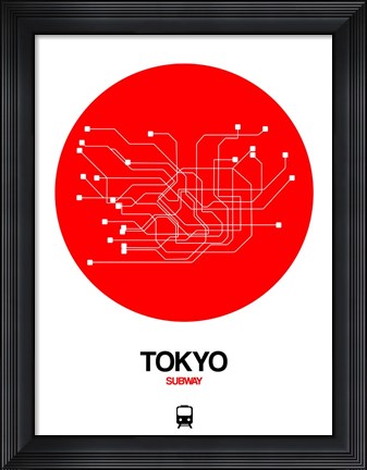 Framed Tokyo Red Subway Map Print