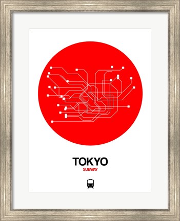 Framed Tokyo Red Subway Map Print