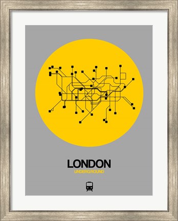 Framed London Yellow Subway Map Print
