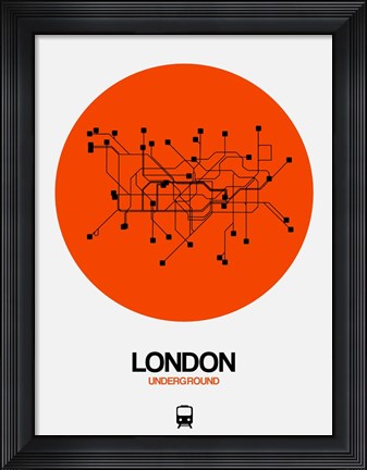 Framed London Orange Subway Map Print