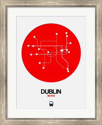 Framed Dublin Red Subway Map Print