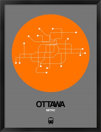 Framed Ottawa Orange Subway Map Print
