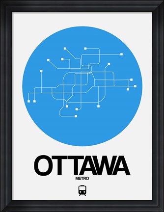 Framed Ottawa Blue Subway Map Print
