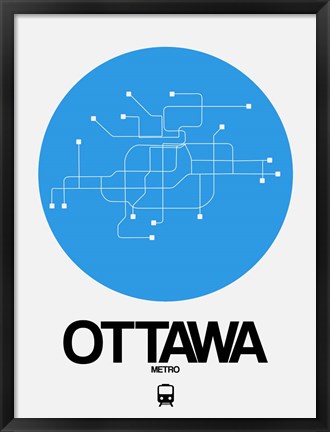 Framed Ottawa Blue Subway Map Print